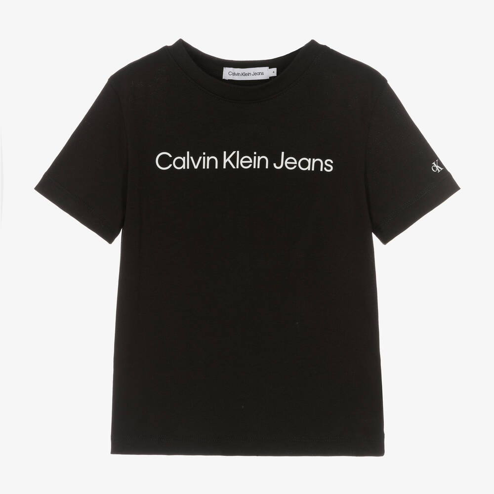 Calvin Klein - تيشيرت قطن لون أسود | Childrensalon