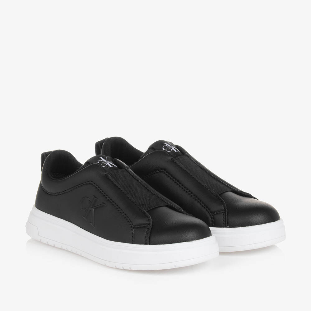 Calvin Klein - حذاء رياضي سهل الانتعال جلد صناعي لون أسود | Childrensalon
