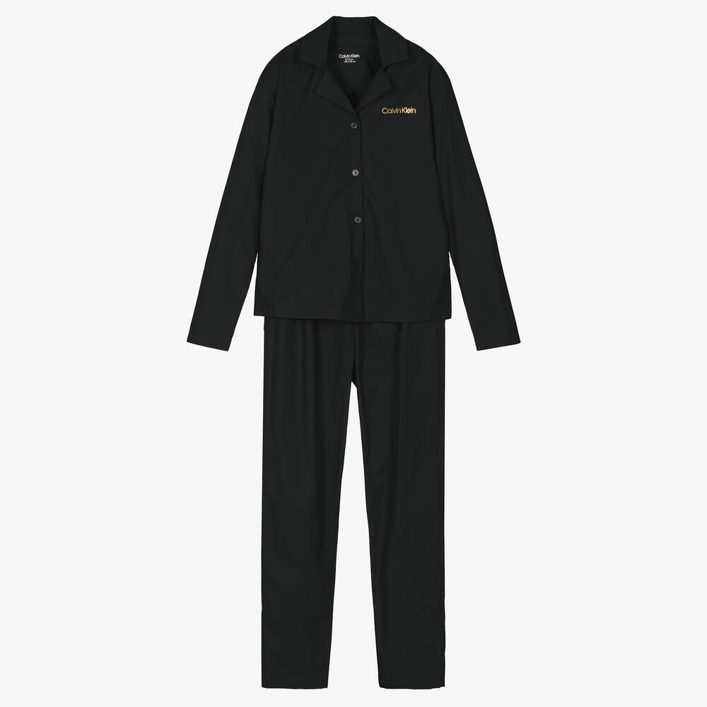 Calvin Klein - Pyjama noir et doré en coton | Childrensalon