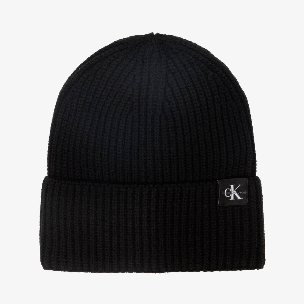 Calvin Klein - Black Knitted Beanie Hat | Childrensalon