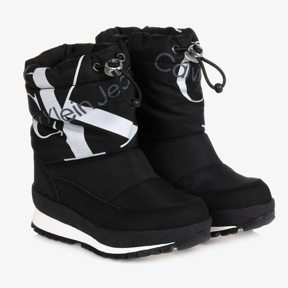 Calvin Klein Jeans - Black Logo Snow Boots | Childrensalon