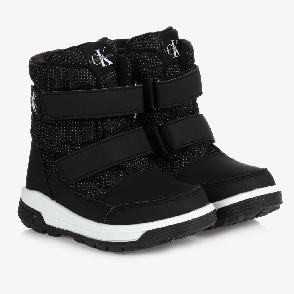 Calvin Klein Jeans - Black Logo Velcro Snow Boots | Childrensalon