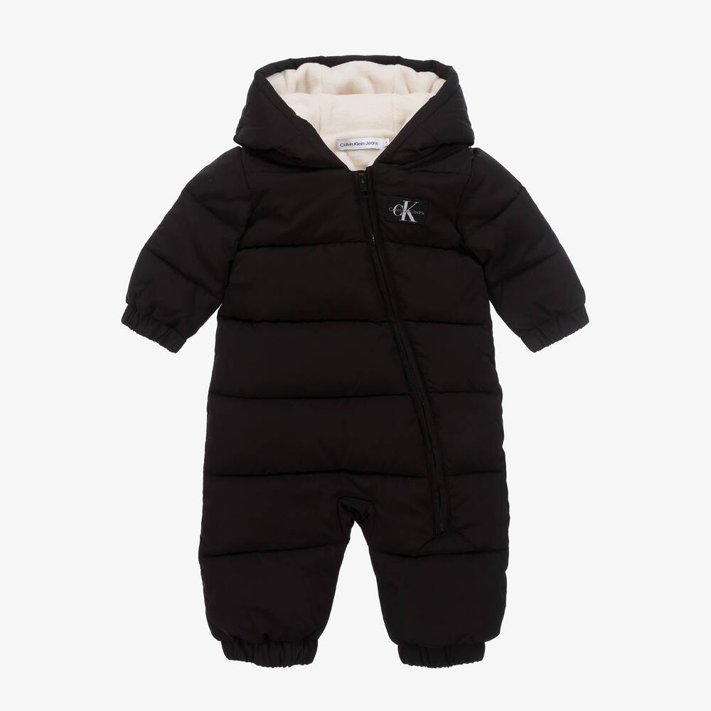 Calvin Klein Babies' Black Padded Hooded Snowsuit