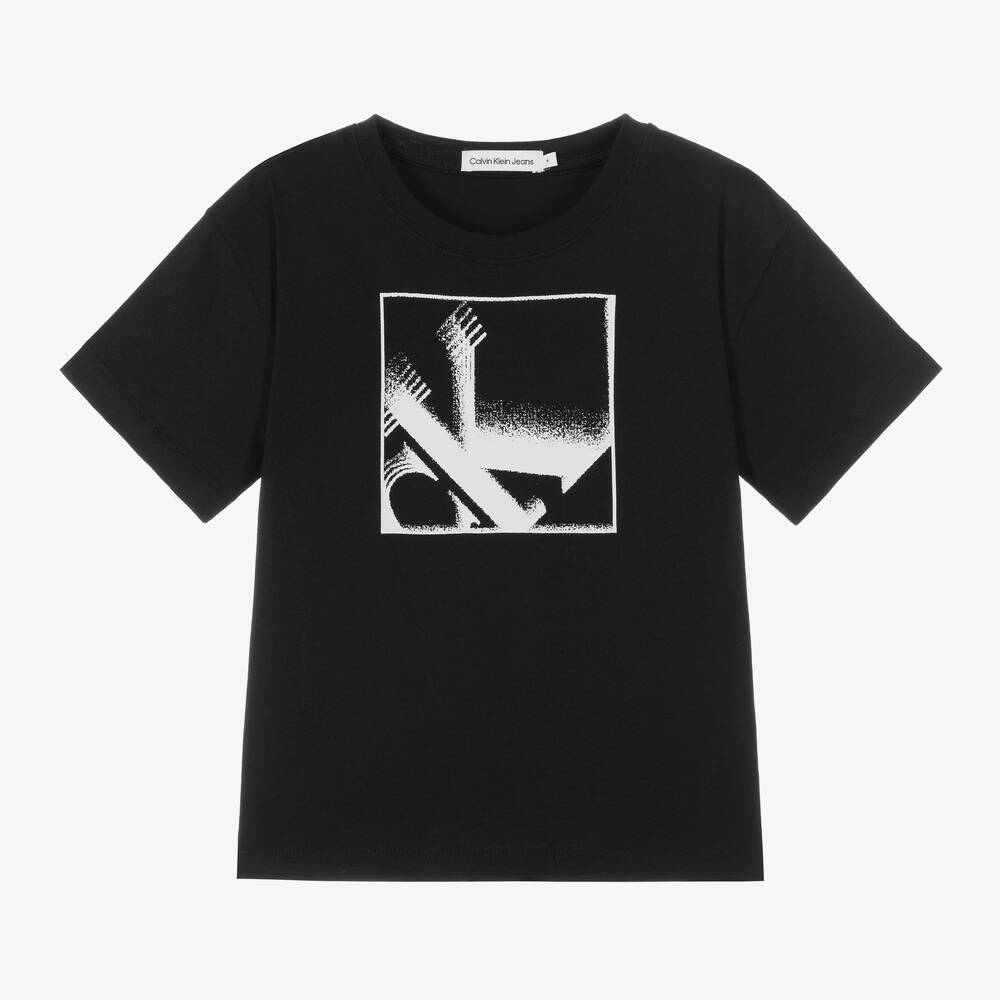 Calvin Klein Babies' Boys Black Graphic Cotton T-shirt