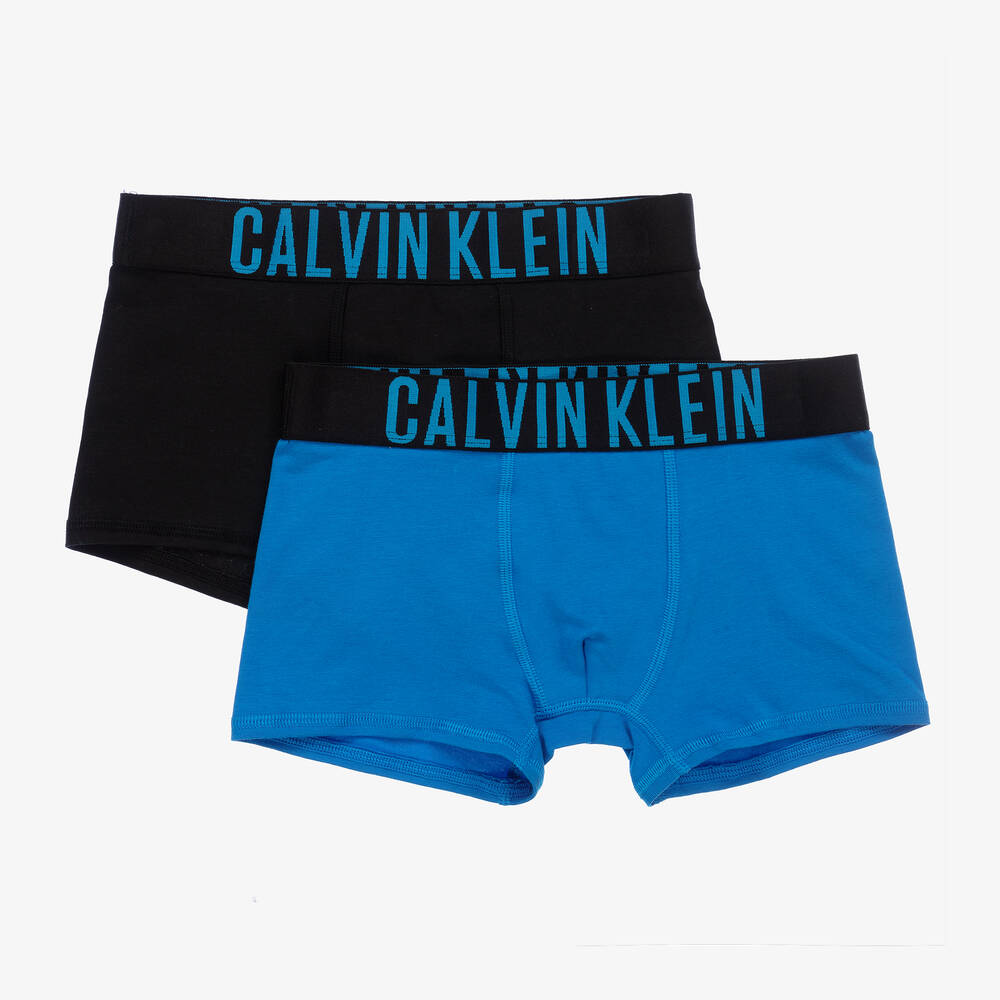 Calvin Klein - Boys Blue Cotton Boxer Shorts (2 Pack) | Childrensalon