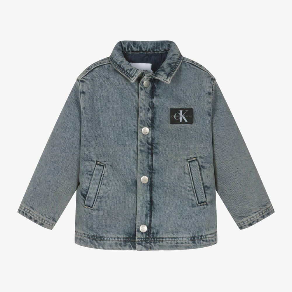 Calvin Klein - Boys Blue Stonewash Denim Jacket | Childrensalon