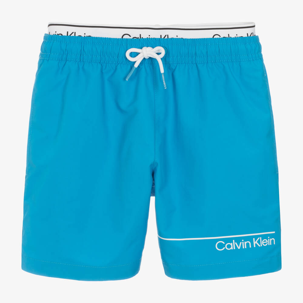 Calvin Klein - Boys Blue Swim Shorts | Childrensalon
