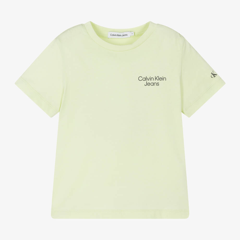 Calvin Klein - T-shirt vert en coton garçon | Childrensalon