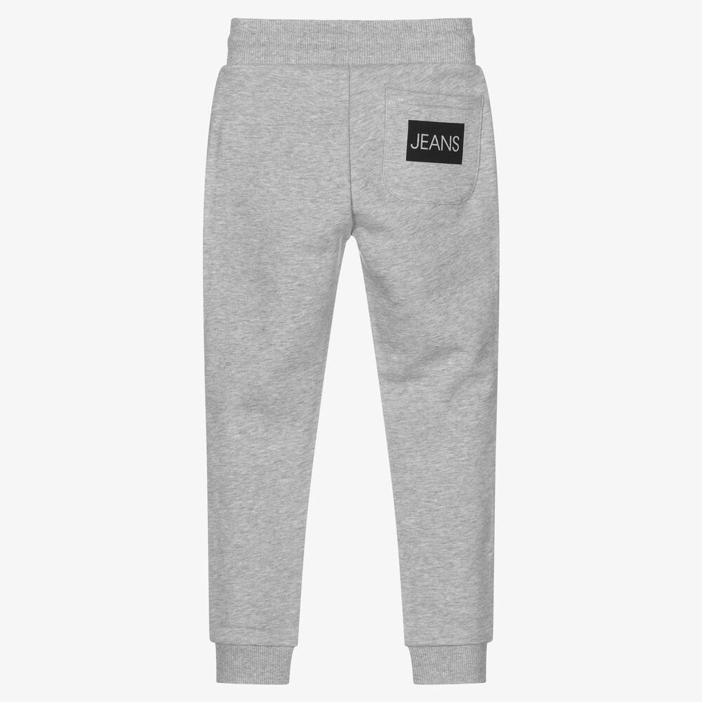 Calvin Klein Jeans - Boys Grey Organic Cotton Logo Joggers