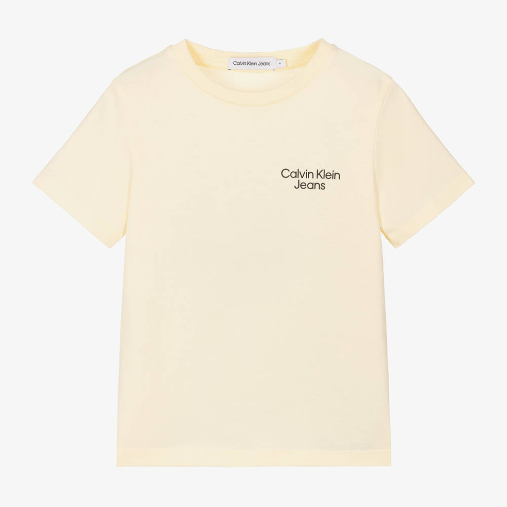 Calvin Klein Babies' Boys Ivory Cotton T-shirt In White