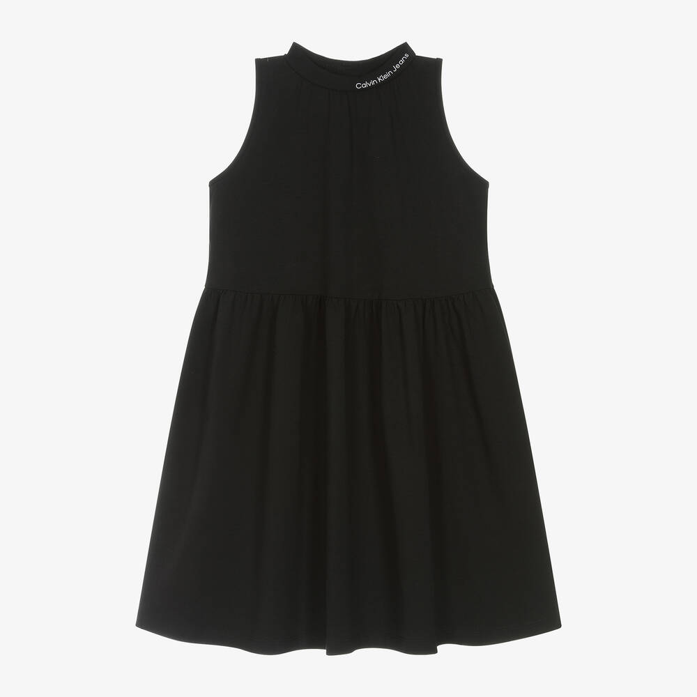Calvin Klein - فستان قطن جيرسي لون أسود | Childrensalon