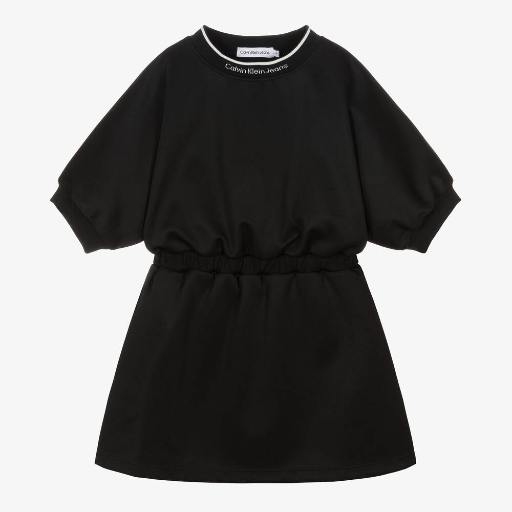 Calvin Klein - Girls Black Jersey Dress | Childrensalon