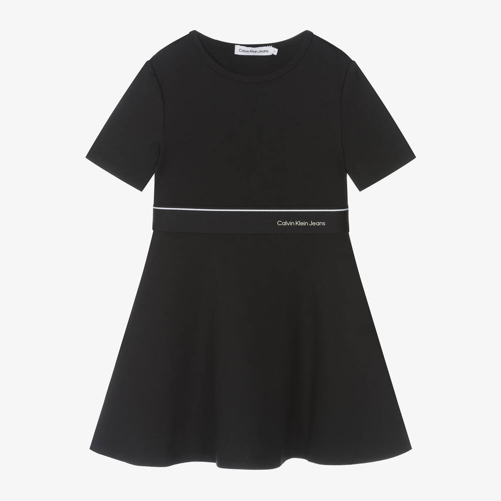 Calvin Klein - Girls Black Milano Jersey Dress | Childrensalon