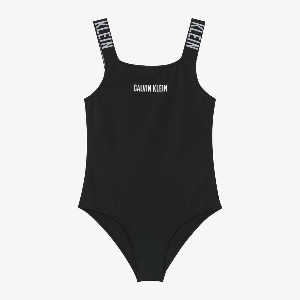 Calvin Klein - Girls Black Swimsuit | Childrensalon