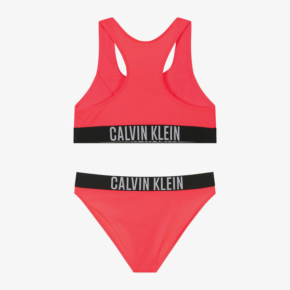 Calvin Klein - Girls Coral Pink Bikini | Childrensalon