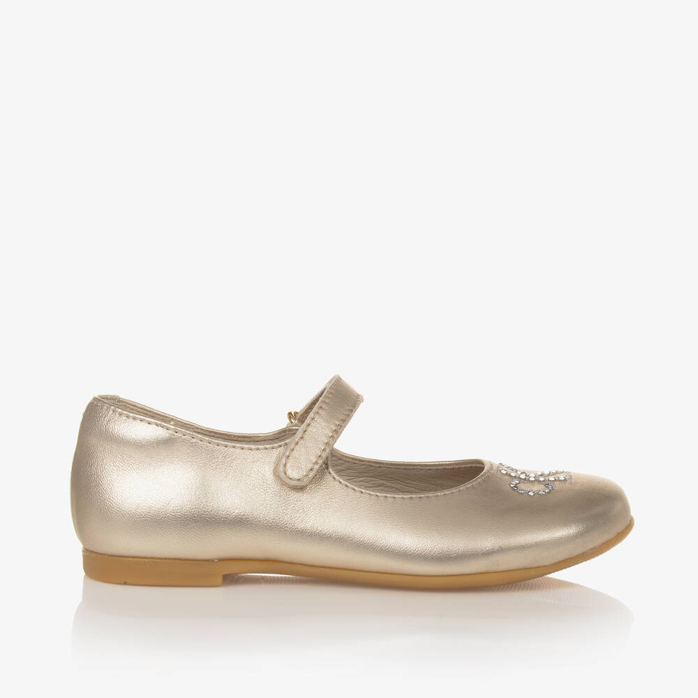 Calvin Klein Kids' Girls Gold Leather Bar Shoes