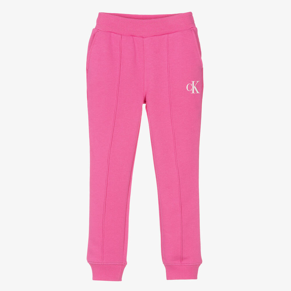 Calvin Klein - Розовые хлопковые джоггеры для девочек | Childrensalon