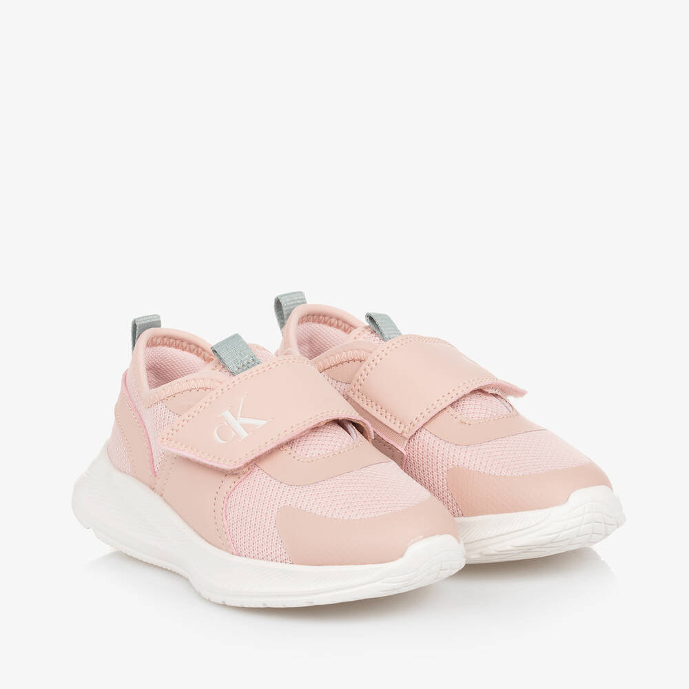 Calvin Klein - Girls Pink Mesh Trainers | Childrensalon