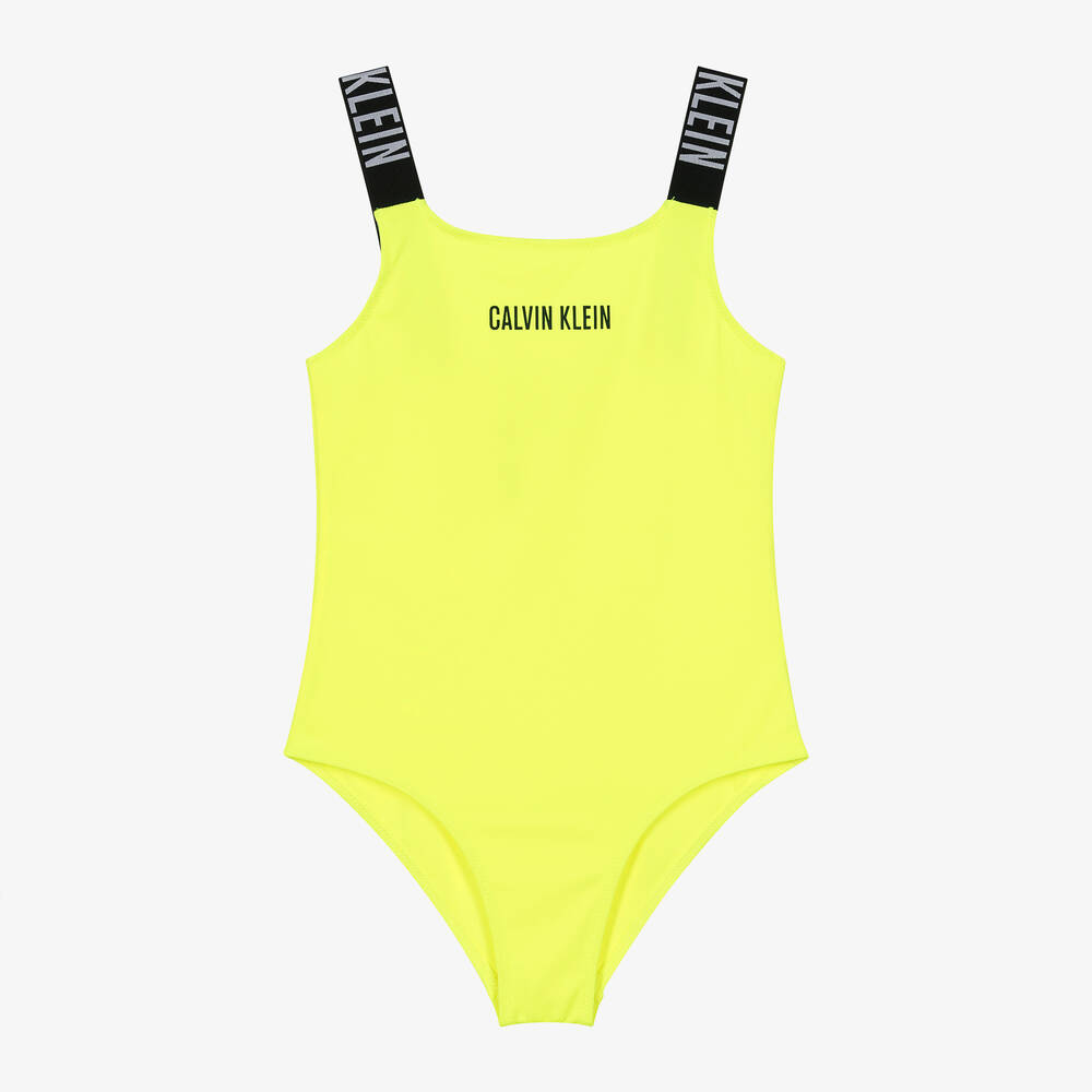 Calvin Klein - Girls Yellow Swimsuit | Childrensalon