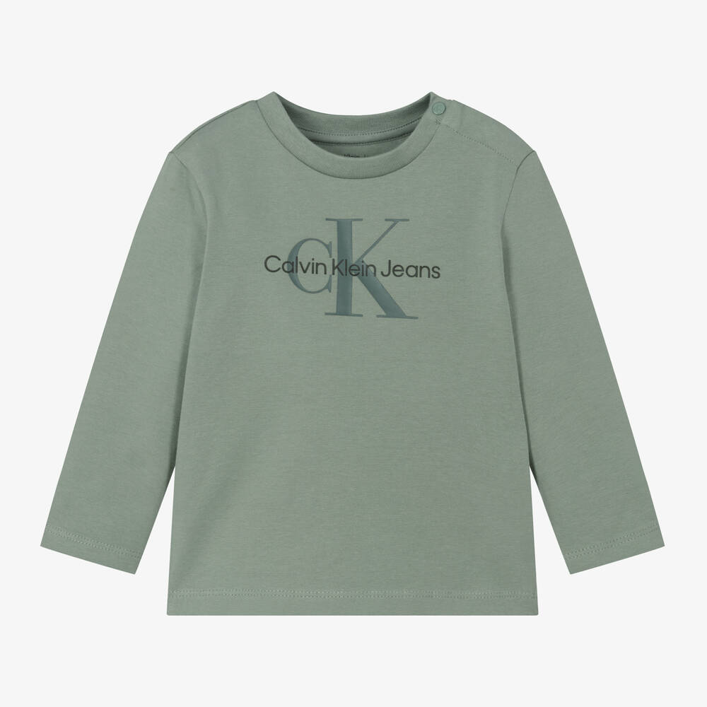 Calvin Klein - Green Cotton Jersey Top | Childrensalon