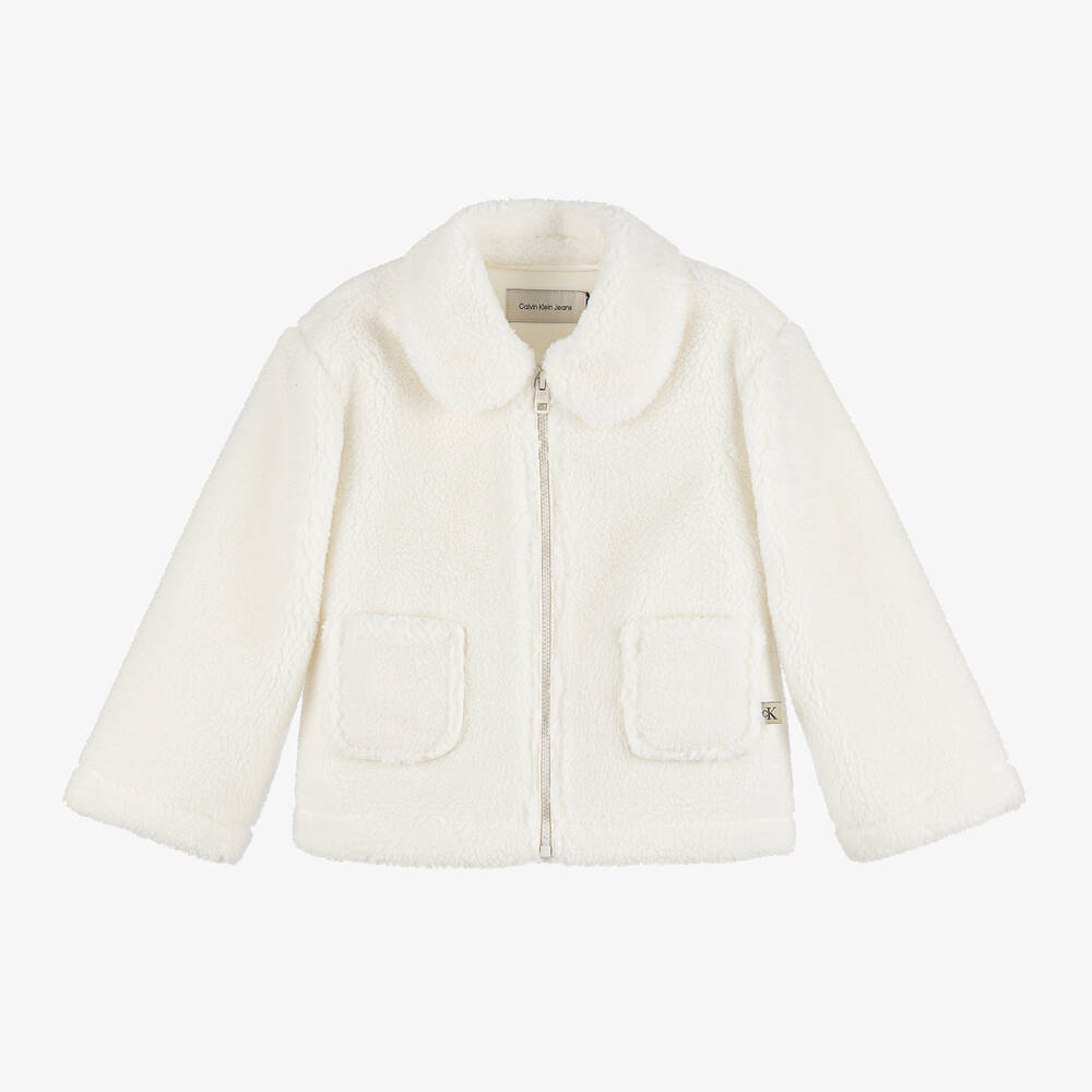 Calvin Klein - Ivory Teddy Fleece Jacket | Childrensalon