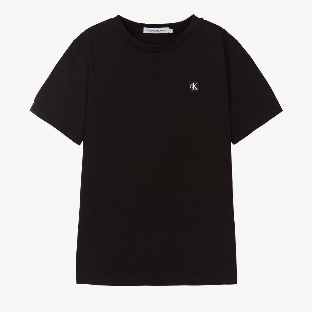 Calvin Klein - Schwarzes Teen Baumwoll-T-Shirt | Childrensalon