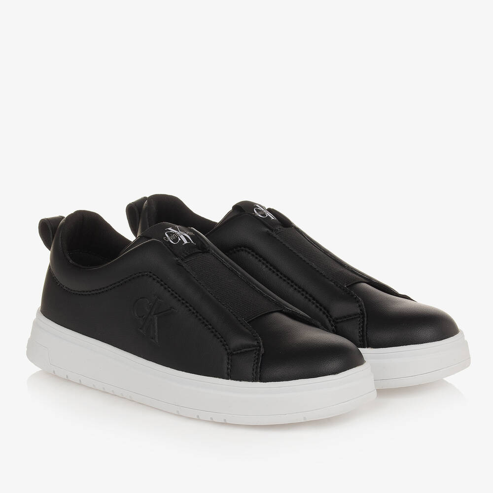 Calvin Klein - حذاء رياضي سهل الانتعال جلد صناعي لون أسود | Childrensalon