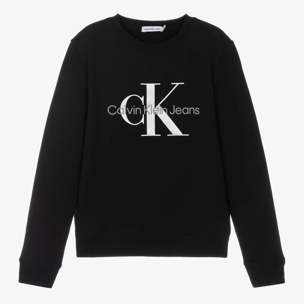 Calvin Klein Jeans - Teen Black Monogram Logo Sweatshirt | Childrensalon