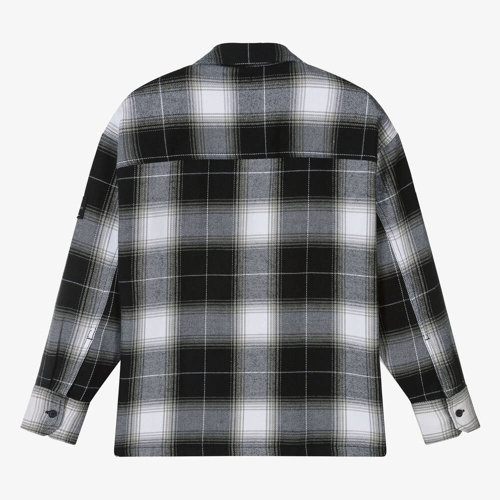 Calvin Klein - Teen Boys Black Check Flannel Shirt | Childrensalon