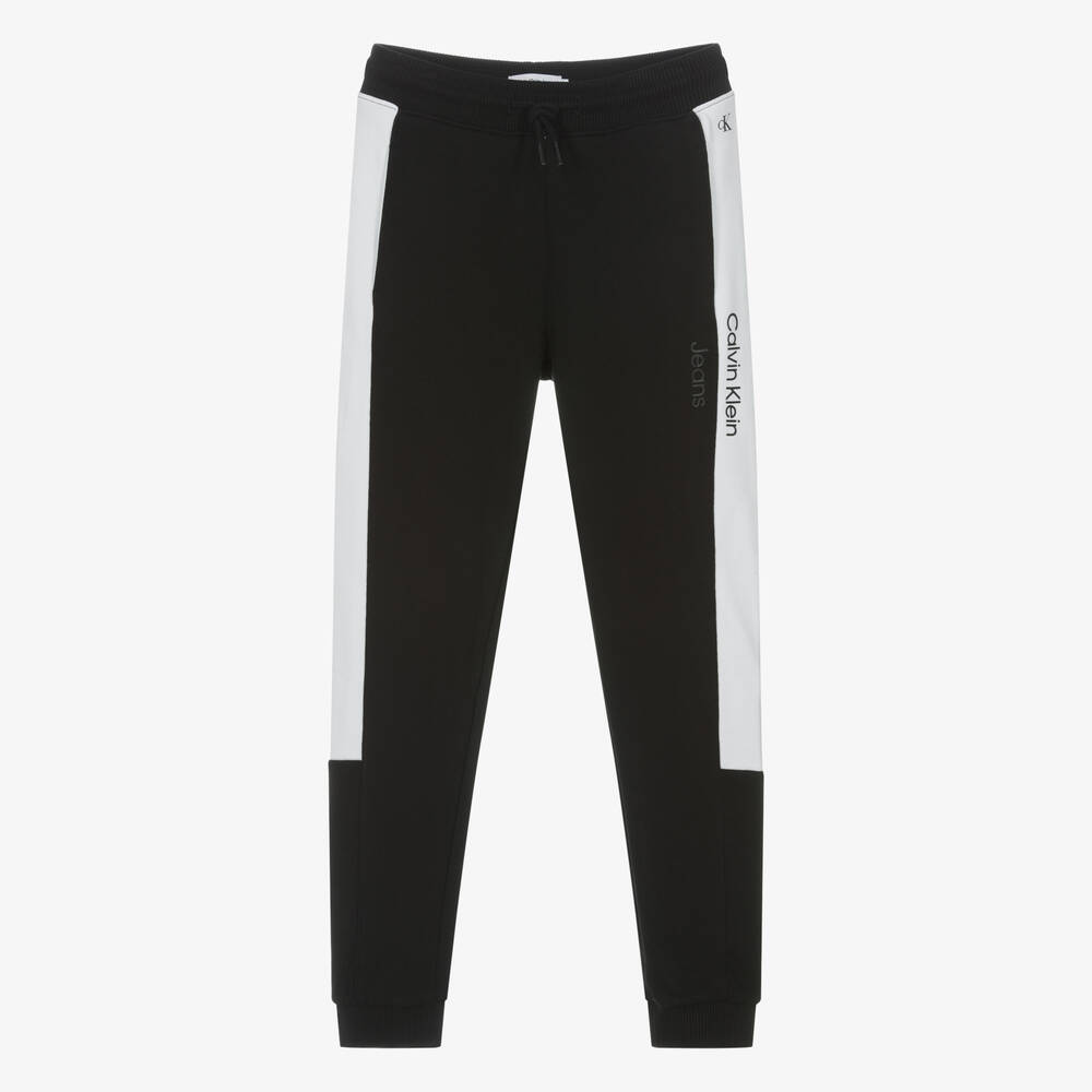 Calvin Klein - Bas de jogging coton noir et blanc | Childrensalon