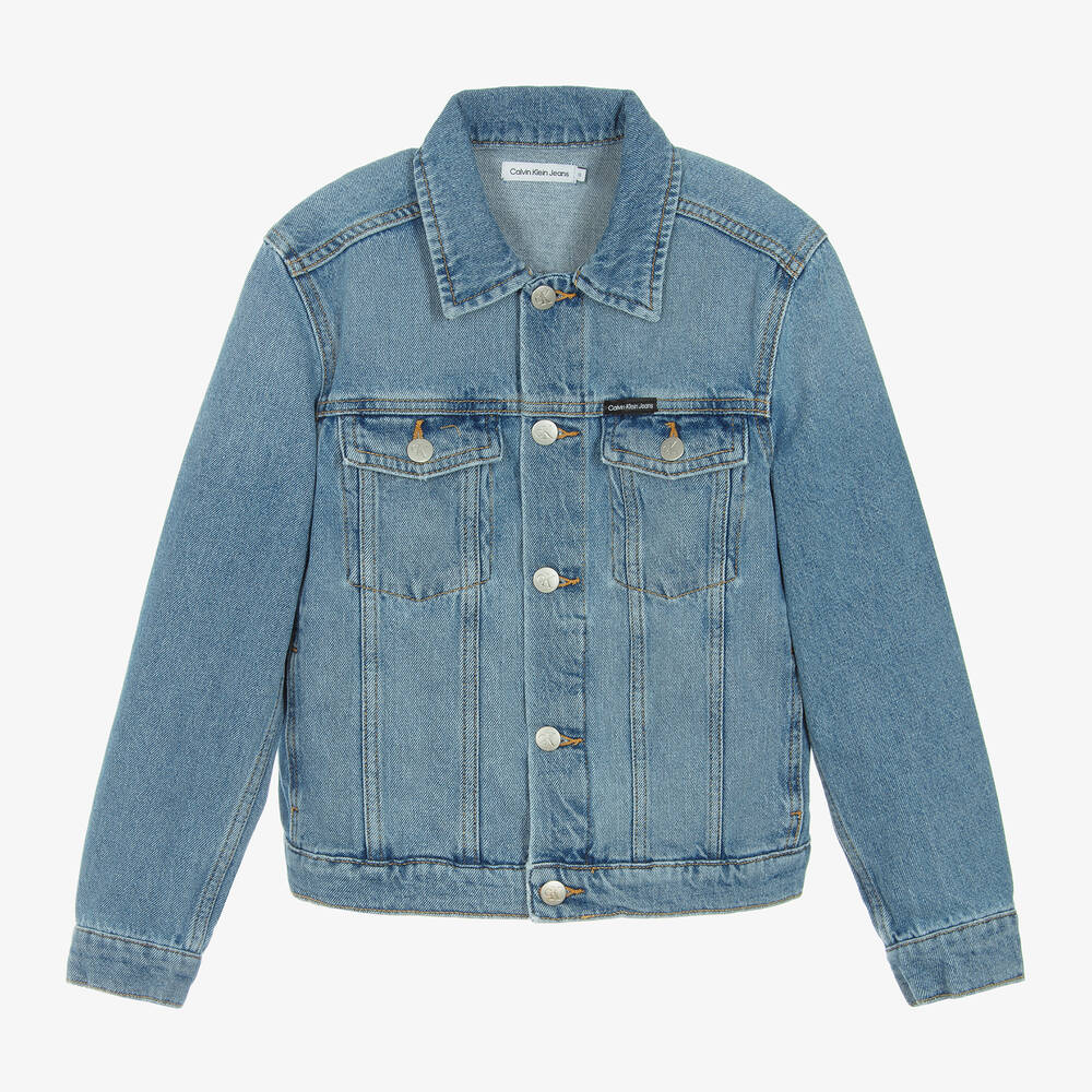 Calvin Klein - Teen Boys Blue Denim Trucker Jacket | Childrensalon