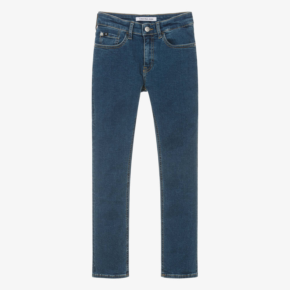 Calvin Klein - Teen Boys Dark Blue Slim Denim Jeans | Childrensalon