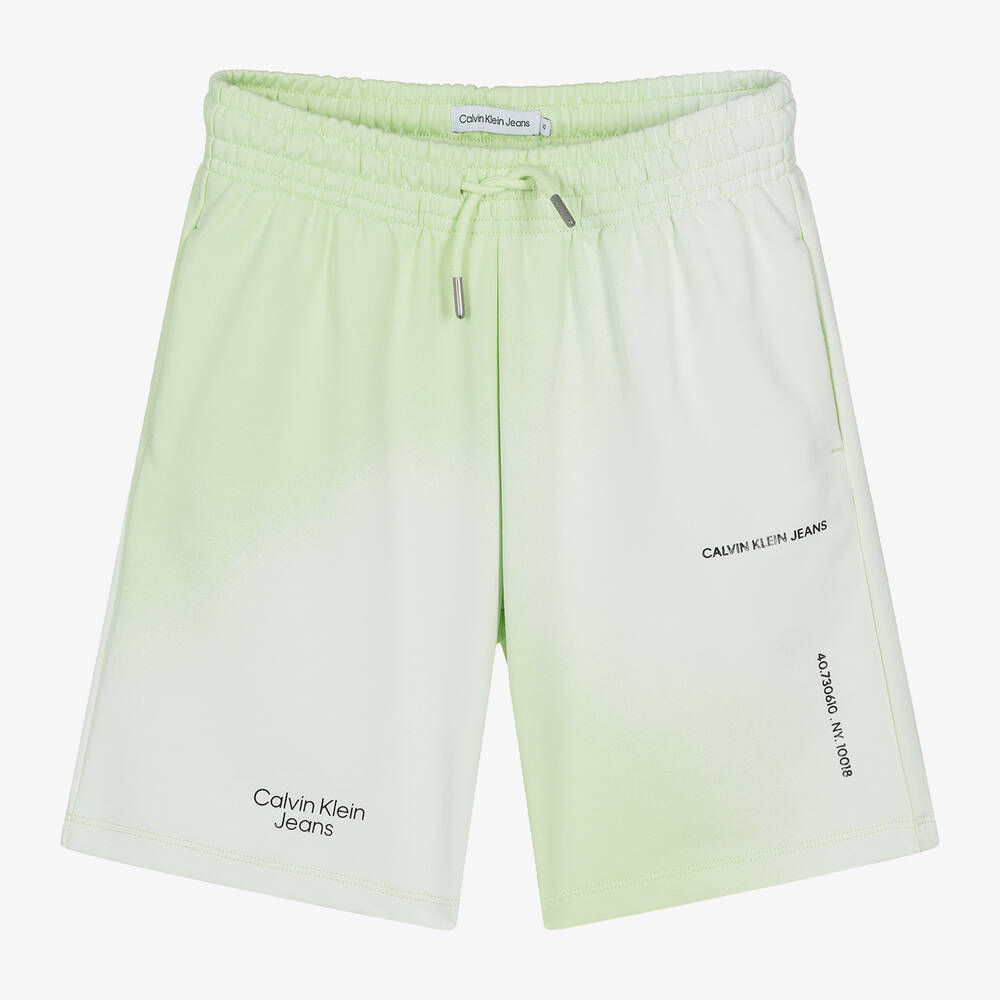 Calvin Klein - Teen Boys Lime Green Spray Paint Shorts | Childrensalon