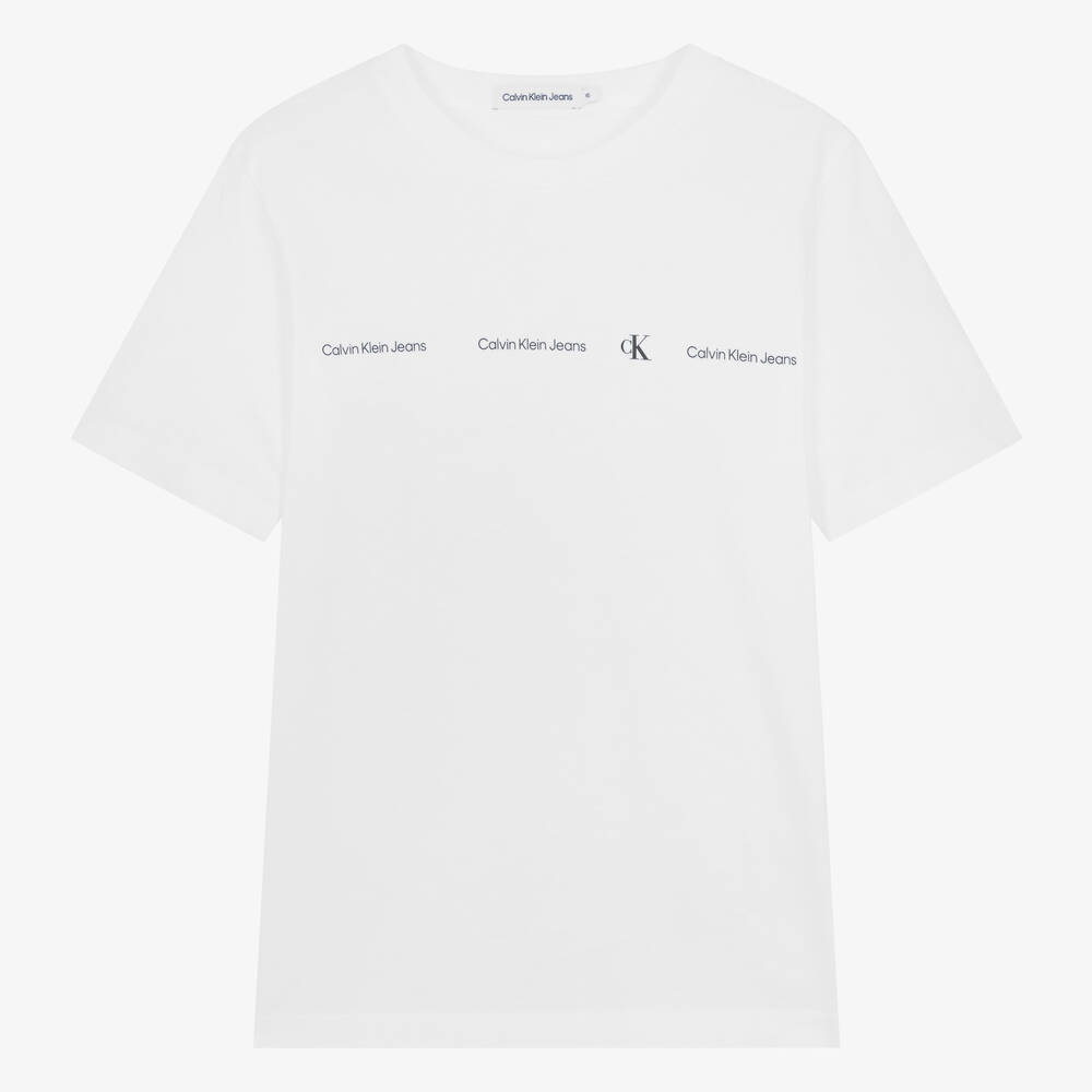 Calvin Klein Teen Boys White Cotton T-shirt