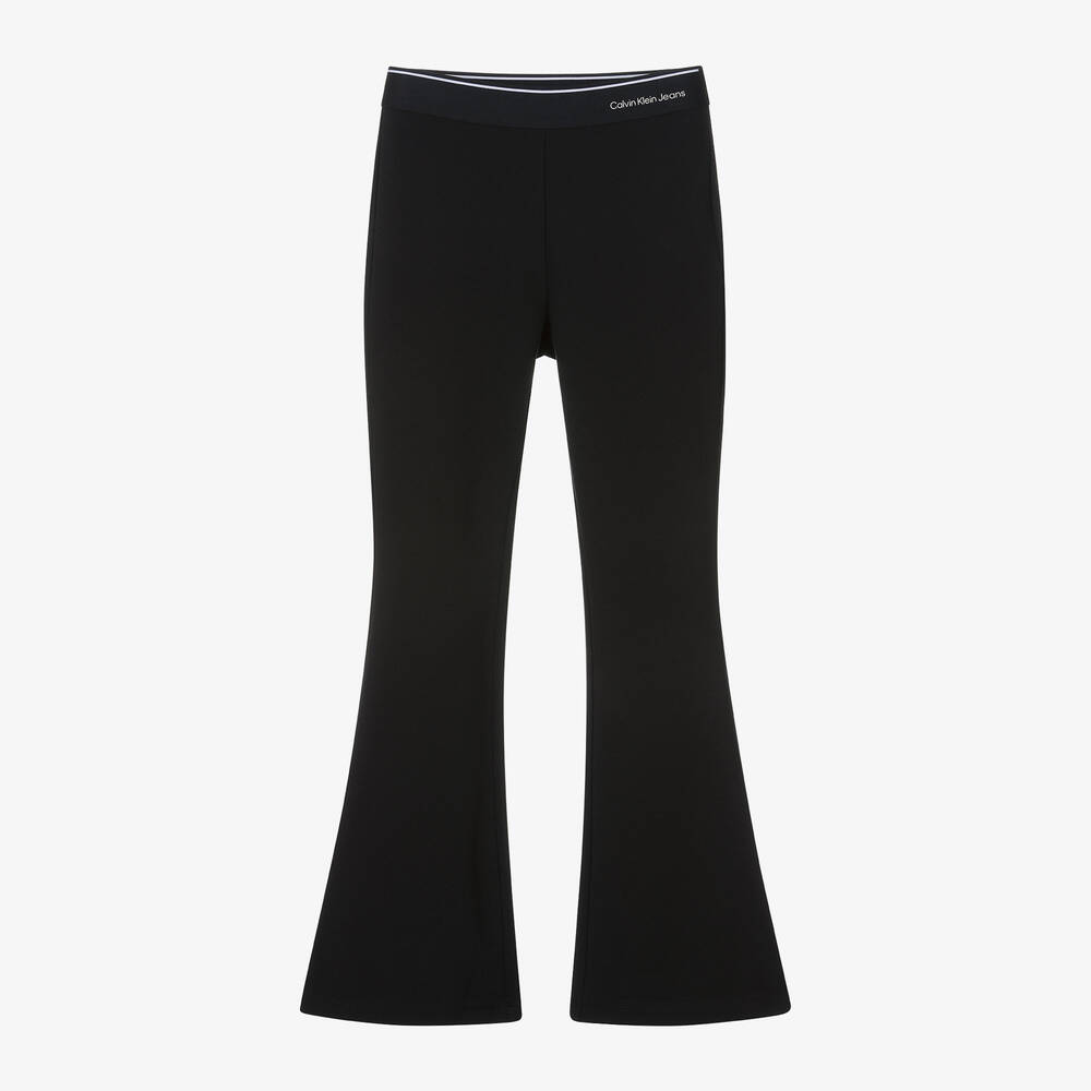 Calvin Klein - Черные брюки-клеш из вискозы для девочек-подростков | Childrensalon
