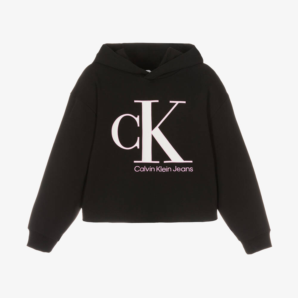 Calvin Klein Jeans - Sweat à capuche noir ado fille | Childrensalon