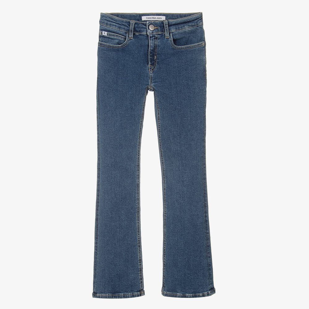Calvin Klein - Teen Girls Blue Flared Denim Jeans | Childrensalon