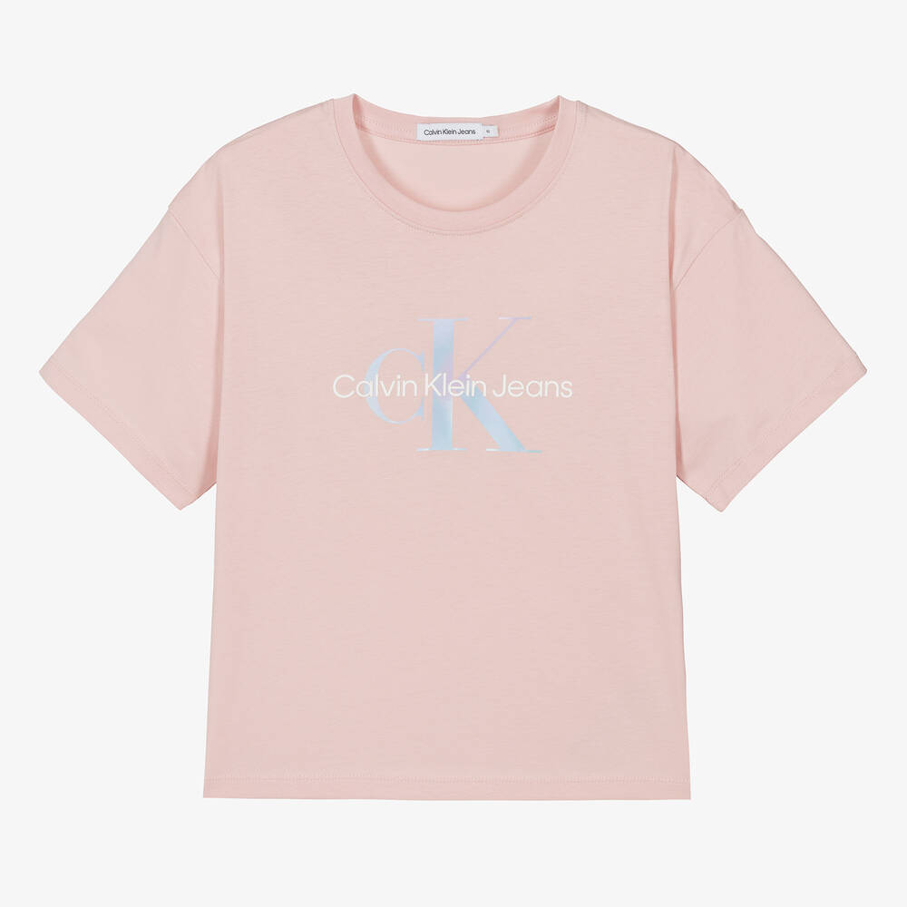 Calvin Klein - Teen Girls Pink Cotton T-Shirt | Childrensalon