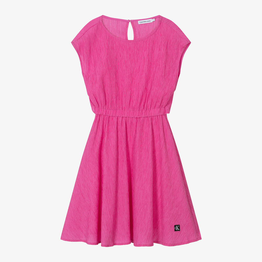 Calvin Klein - Розовое жатое платье для подростков | Childrensalon