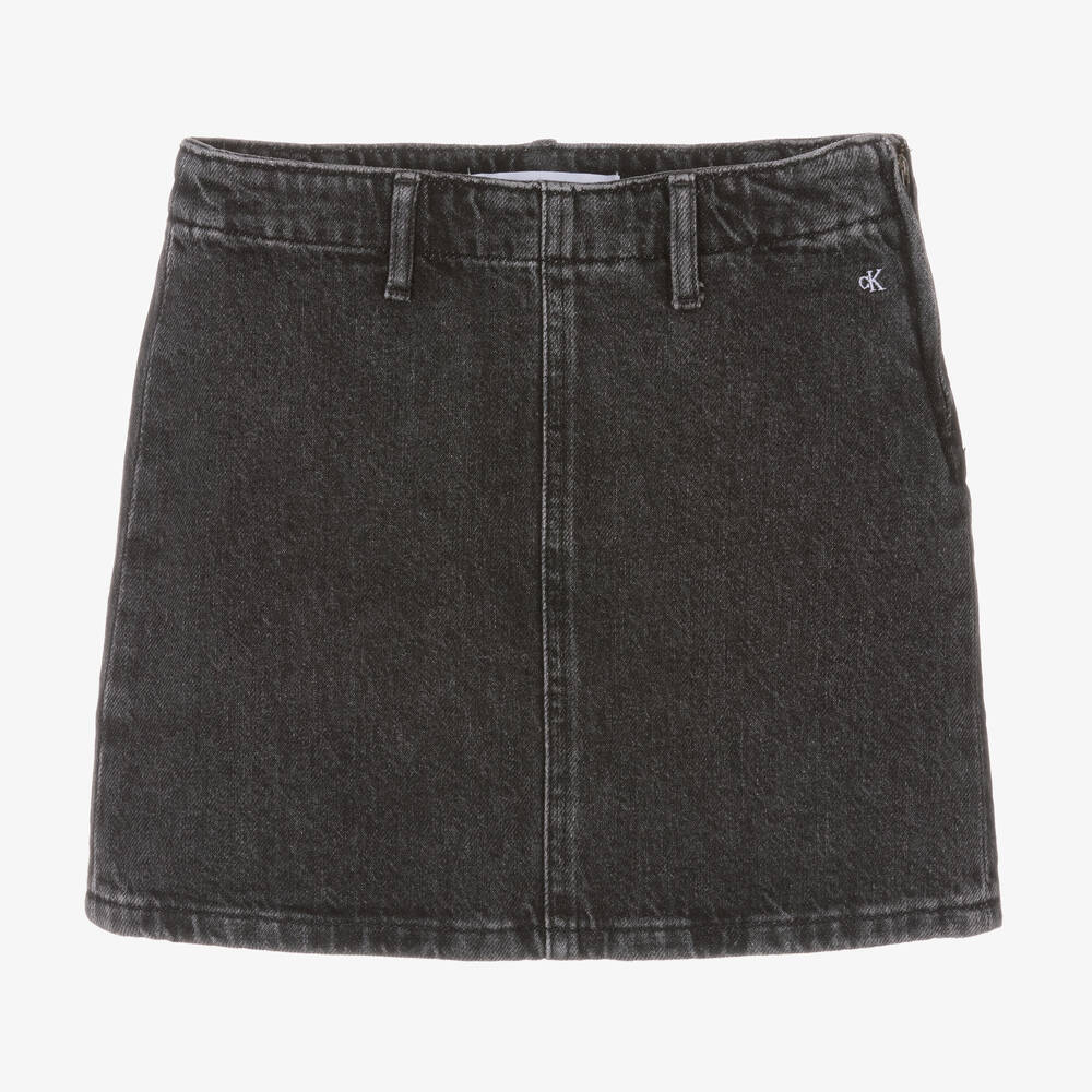 Calvin Klein - Teen Girls Washed Black Denim Skirt | Childrensalon