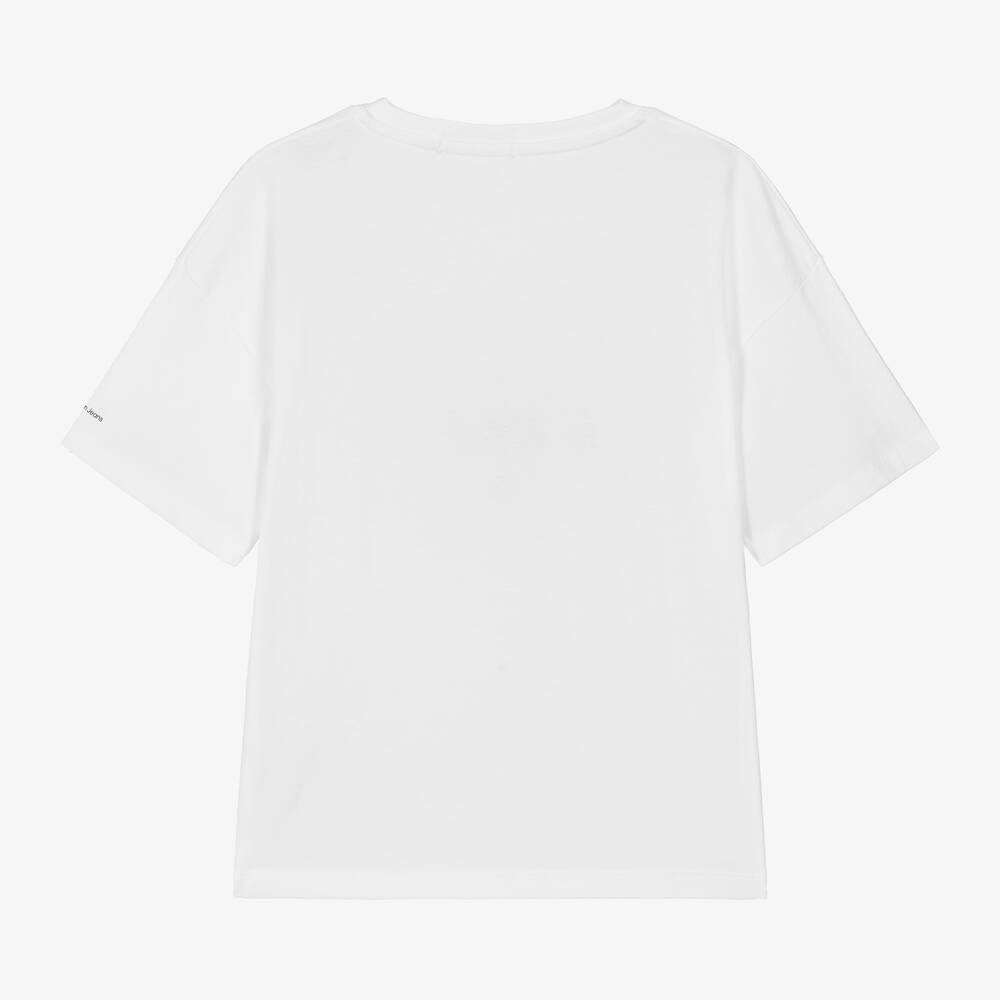 Calvin Klein - Teen Girls White Cotton Boxy T-Shirt