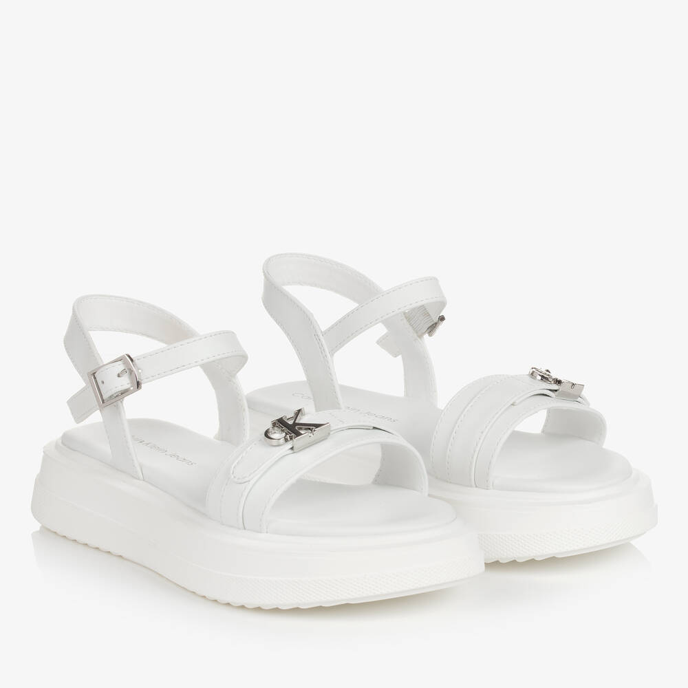 Calvin Klein - Белые сандалии для девочек-подростков | Childrensalon
