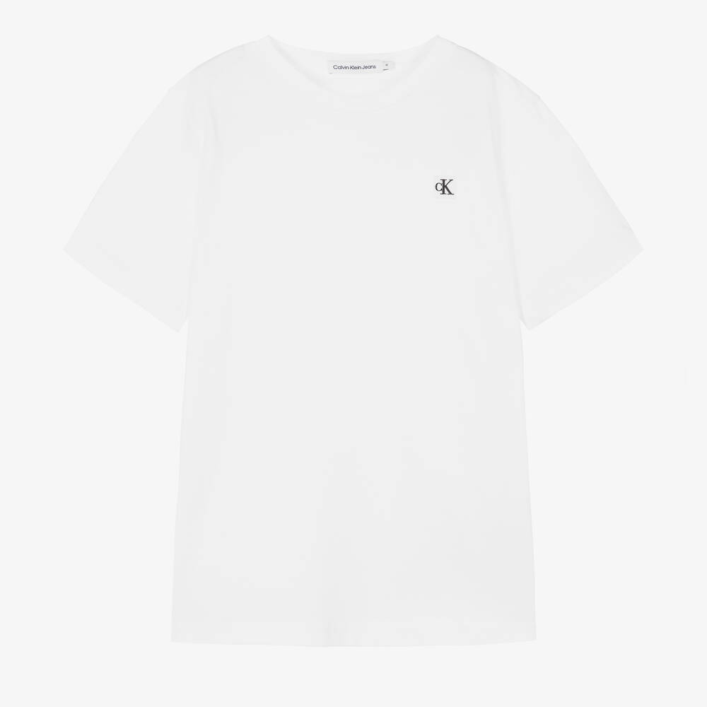 Calvin Klein - Белая хлопковая футболка для подростков | Childrensalon