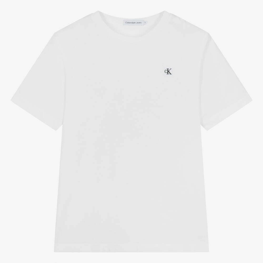 Calvin Klein - Teen White Cotton T-Shirt | Childrensalon