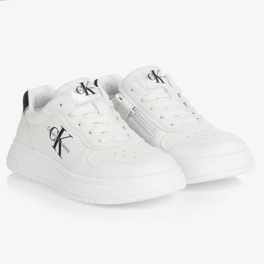 Calvin Klein Jeans Est.1978 Teen White Logo Lace-up Sneakers