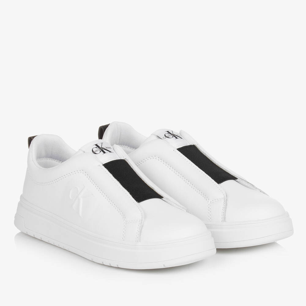 Calvin Klein - Белые кроссовки-слипоны для подростков | Childrensalon
