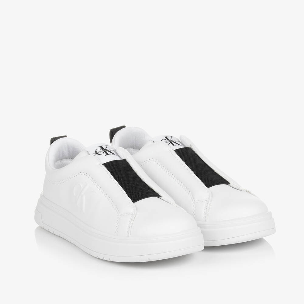 Calvin Klein - Черно-белые кроссовки-слипоны | Childrensalon