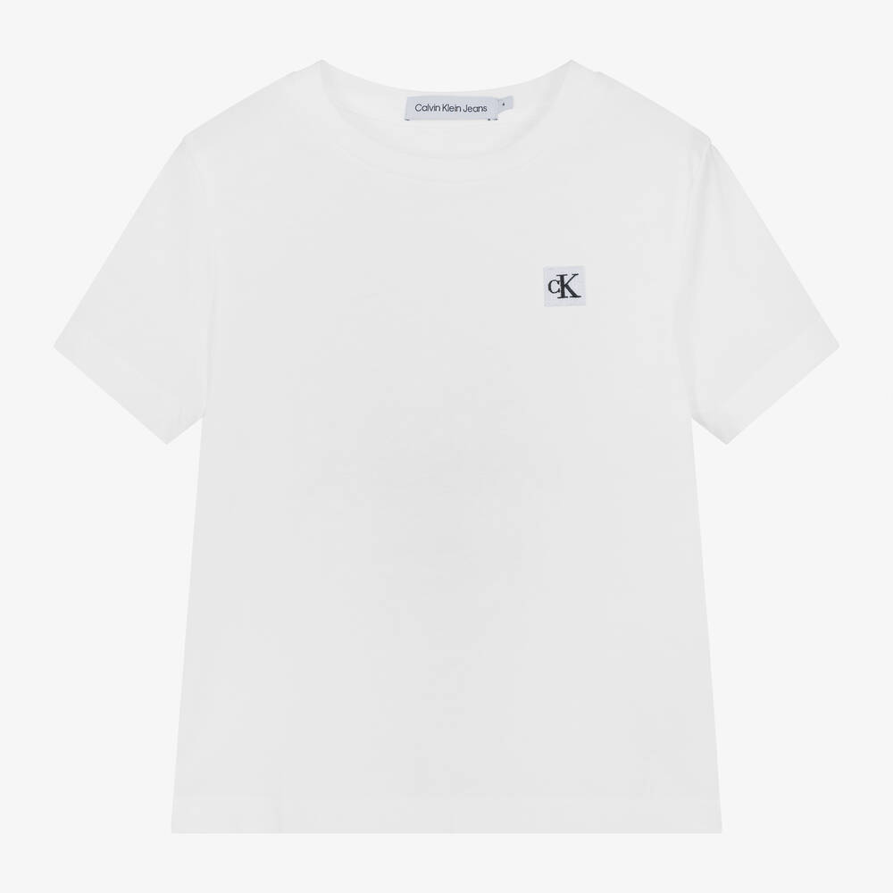 Calvin Klein - White Cotton T-Shirt | Childrensalon