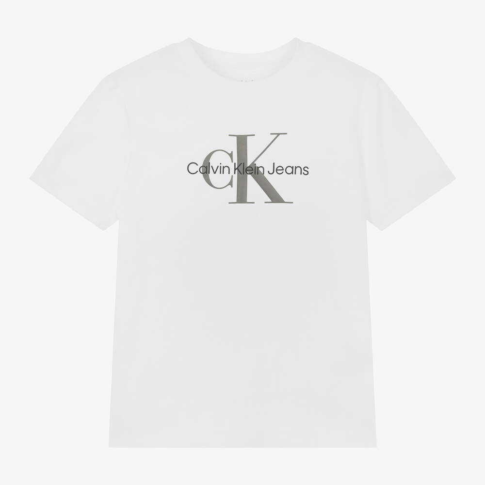 Calvin Klein - White Cotton T-Shirt | Childrensalon