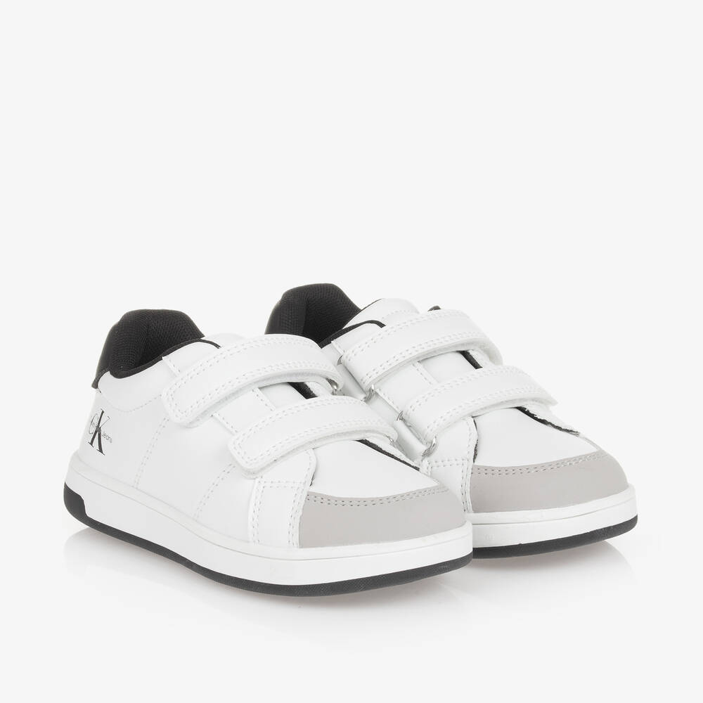 Calvin Klein - حذاء رياضي جلد صناعي لون أبيض  | Childrensalon
